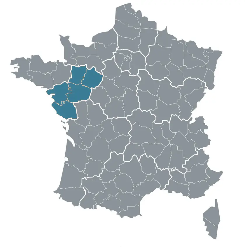 Carte de la France - localisation région Pays de la Loire